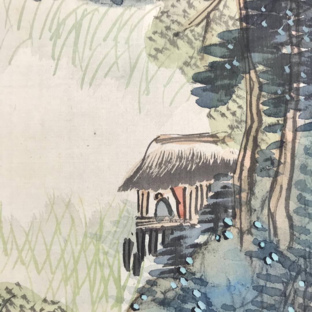 模写/田能村直入/山水図/山水人物図/春景山水図/掛軸/名家伝来/AH-721