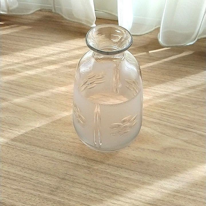 紋様入りガラス徳利 明治期 レア美品 和ガラス レトロ ウランガラス 貴重