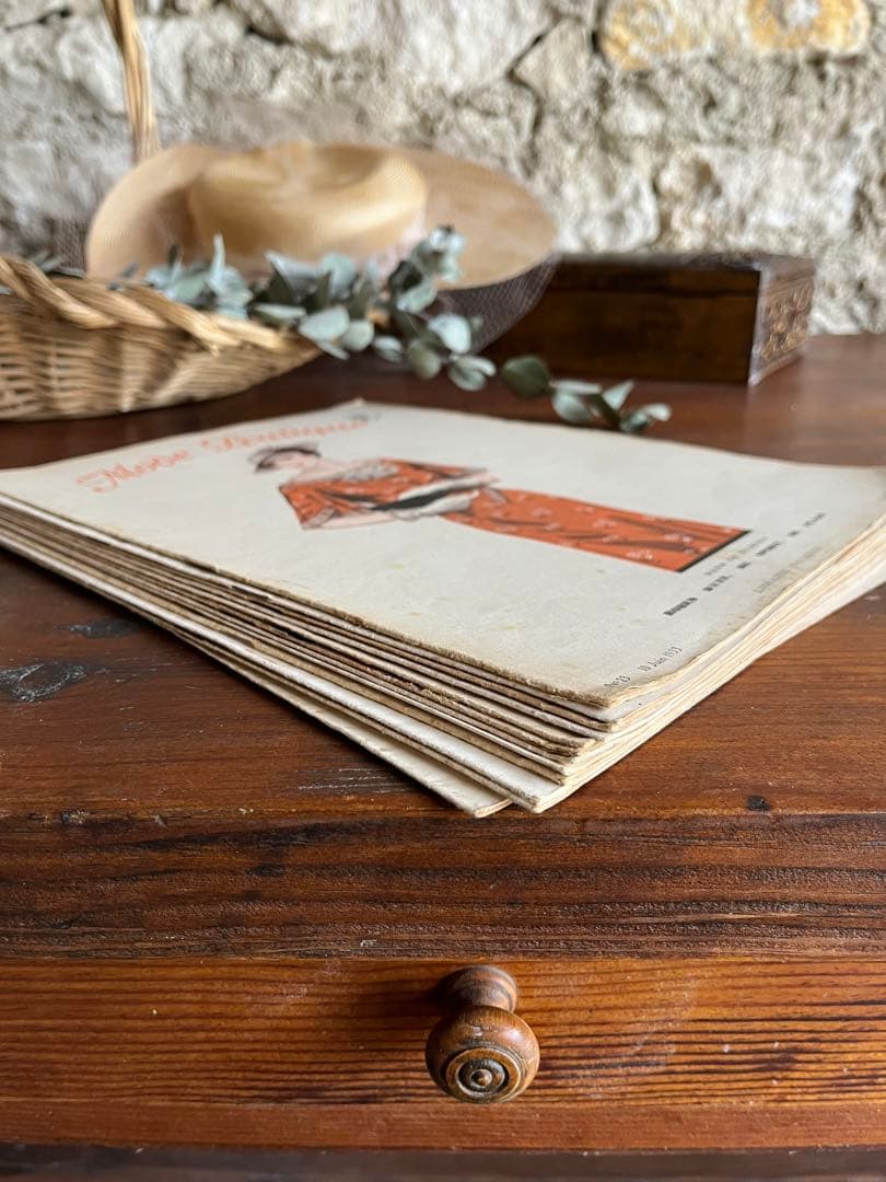 ◆フランスアンティーク｜メルスリー手芸雑誌印刷物紙もの図案パターンファッション