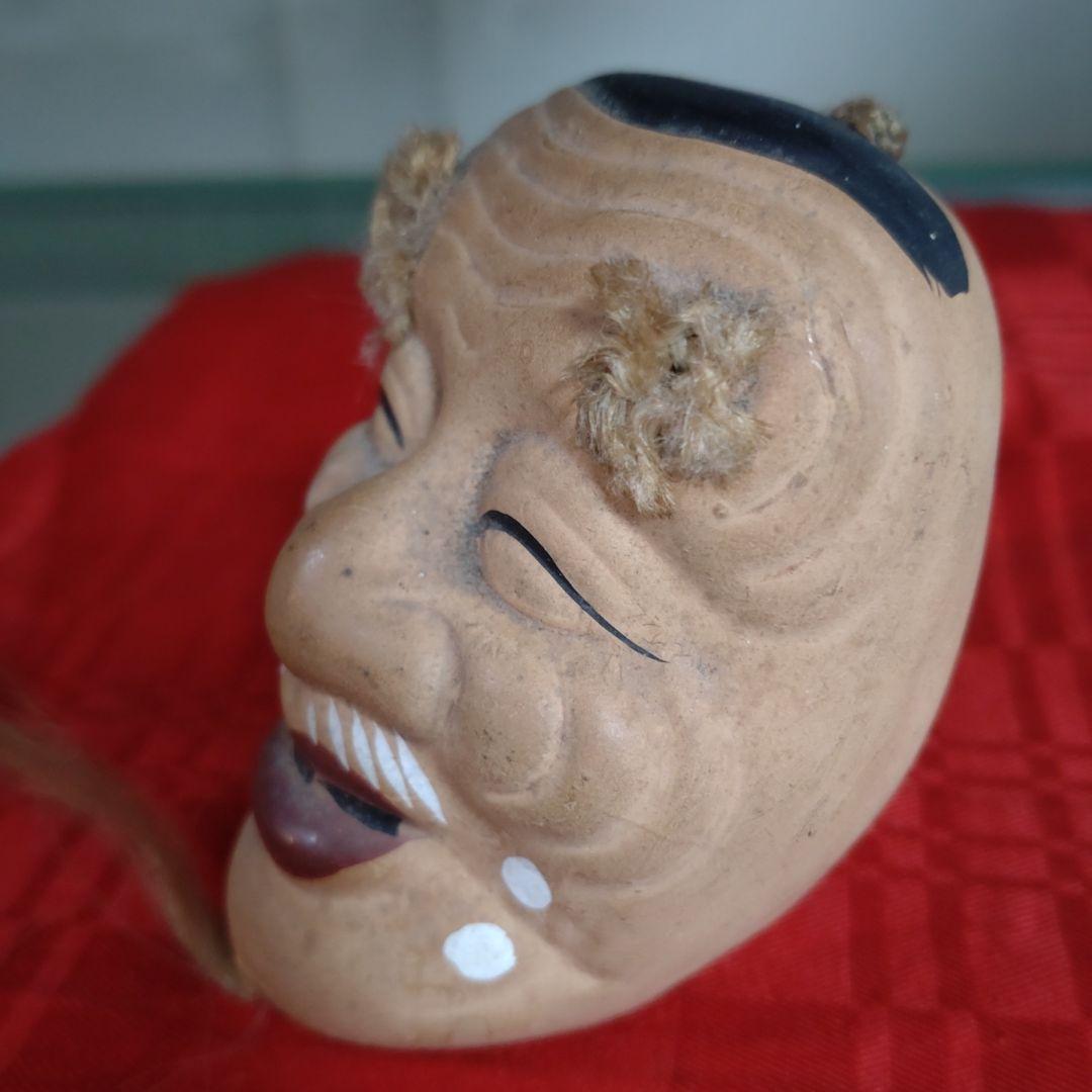 昭和　伝統的な翁の陶器製土鈴