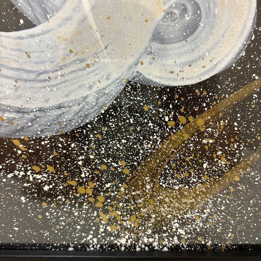 絵画　龍　竜　白　那生裕　額入り　肉筆画　原画