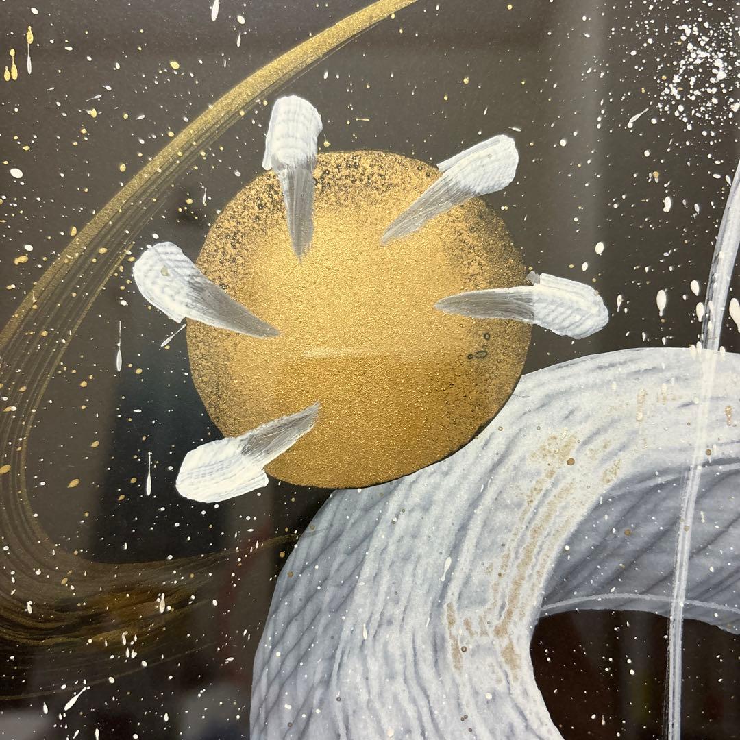 絵画　龍　竜　白　那生裕　額入り　肉筆画　原画