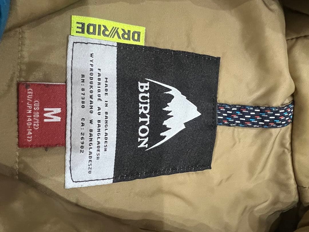 BURTON スノーボードウェア Mサイズ 青/黒　子供用　140