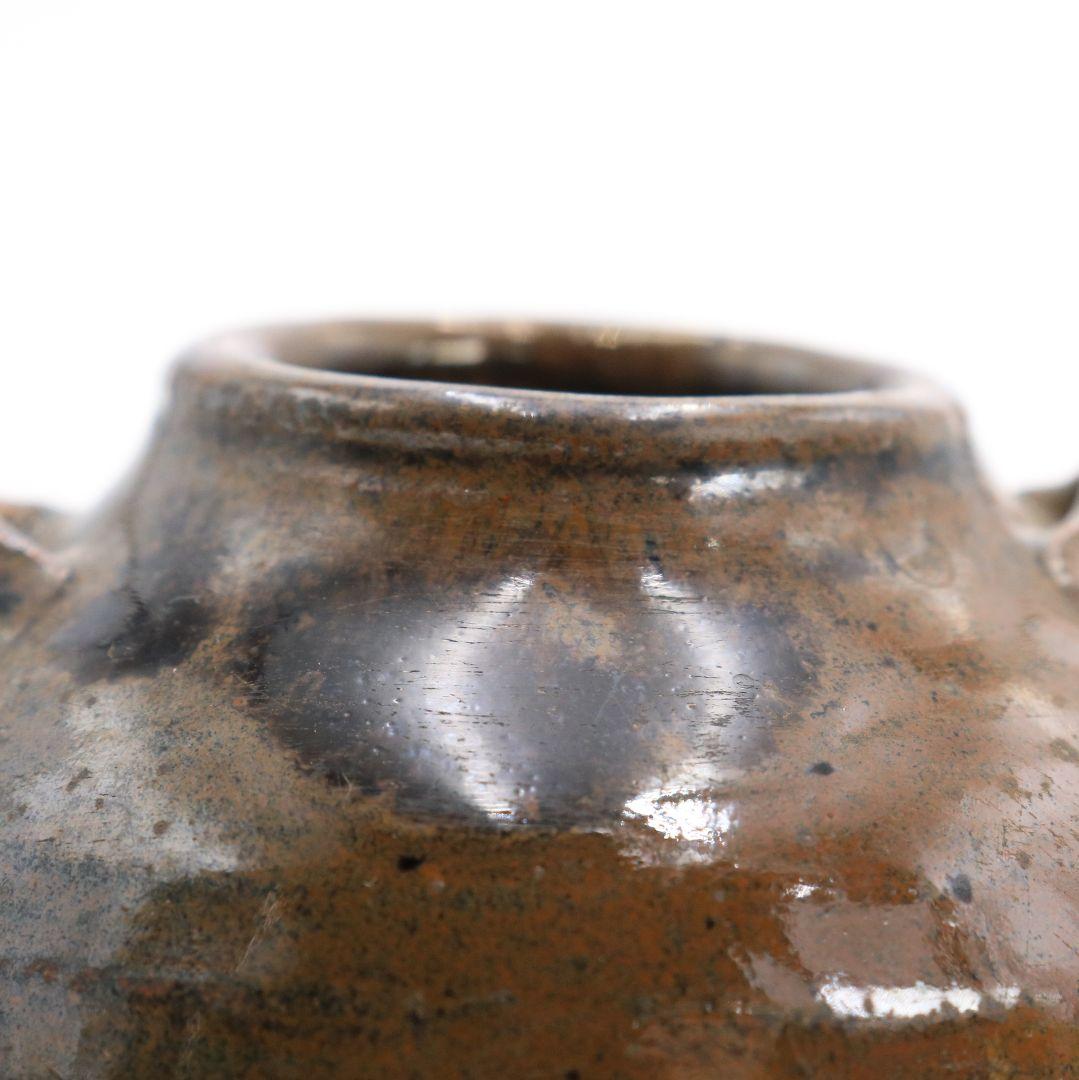 荒川豊蔵作 古瀬戸耳付茶入 表千家十三代即中斎書付 共箱共布　IK521　DC1