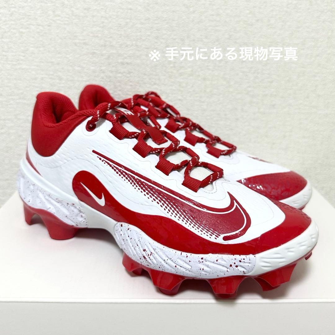 ナイキ アルファ ハラチ エリート 25 野球 スパイク 靴 シューズ 白 赤