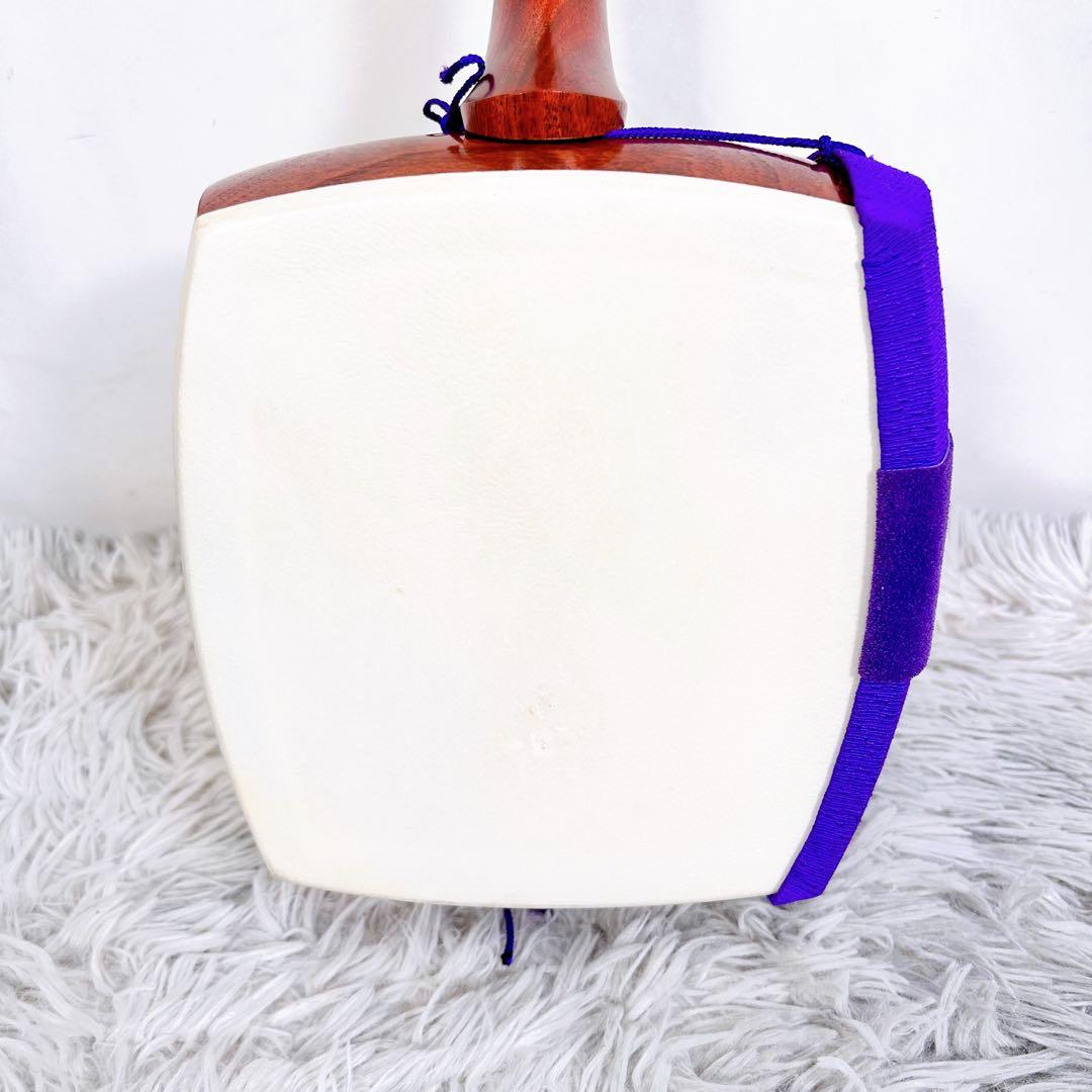 長唄三味線　細棹　花梨　丸打胴　皮破れなし　天神欠けなし　初心者オススメ