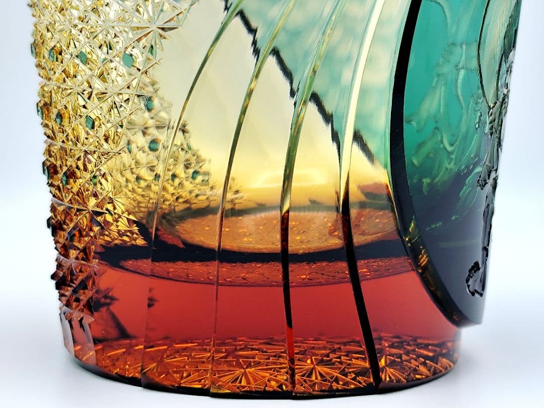 最上位作☆但野英芳 江戸切子 『風神』ロックグラス（切子 江戸切子 薩摩切子）