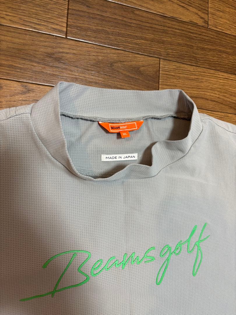 ビームスゴルフライトグレー モックネックゴルフシャツ
