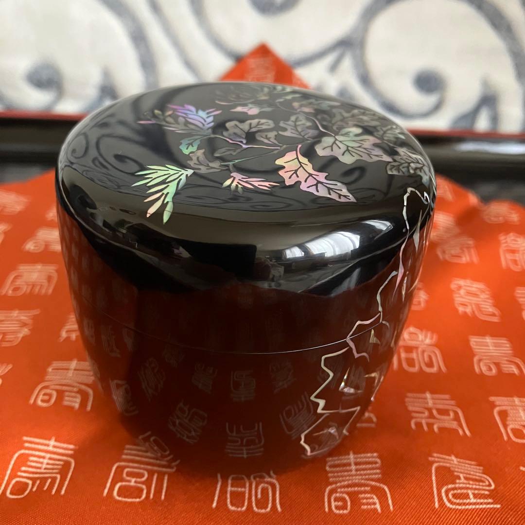 茶道具 高麗乾漆螺鈿 四君子棗 南山造 共箱