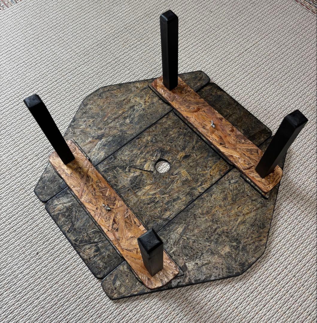 ヘキサテーブル65センターテーブル付きスケルトンブラック塗装 FHC65sb