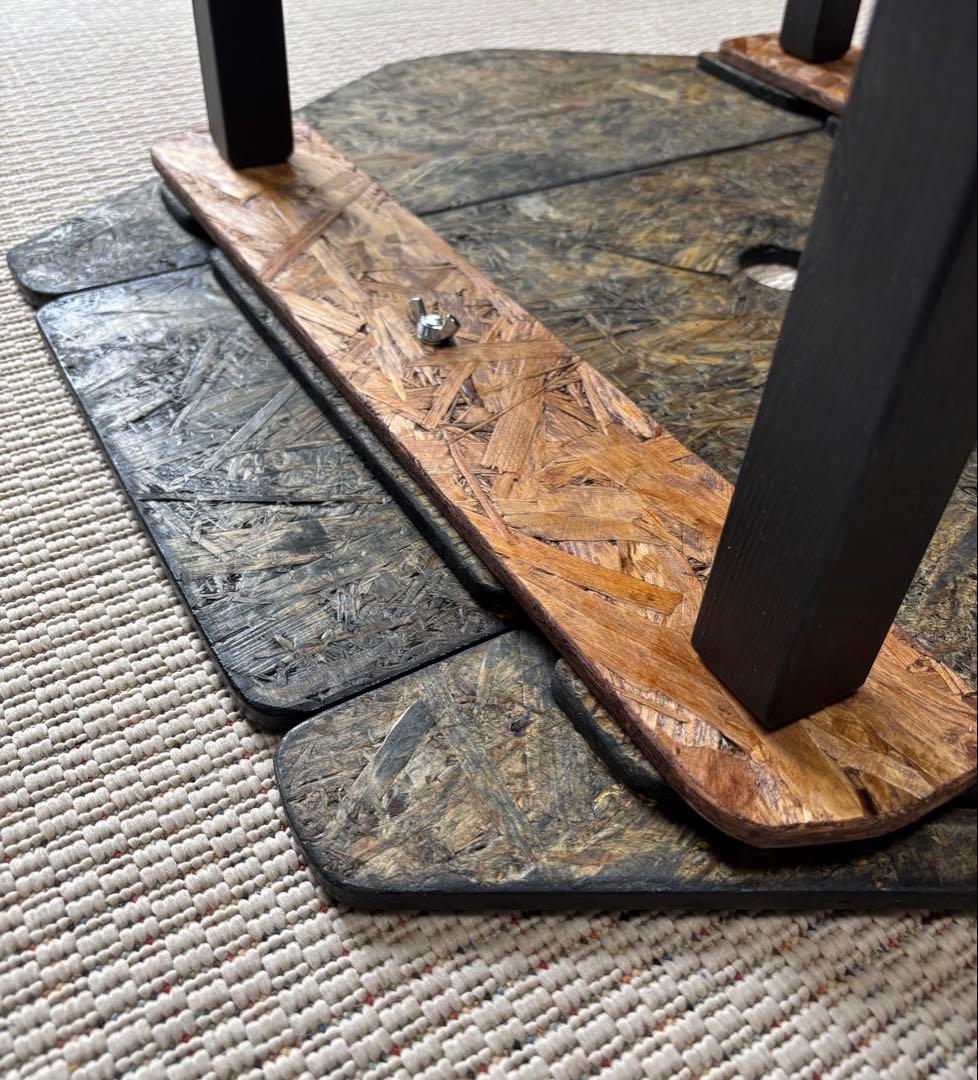 ヘキサテーブル65センターテーブル付きスケルトンブラック塗装 FHC65sb