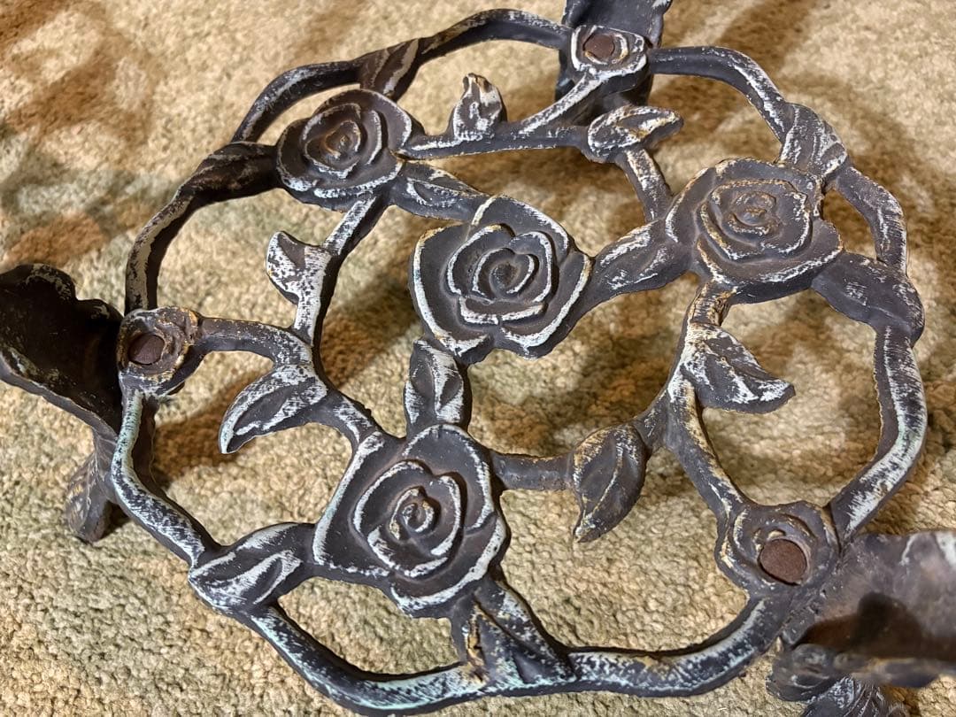 アイアン製 フラワースタンド 2段 花台 プランタースタンド 鋳鉄 インテリア