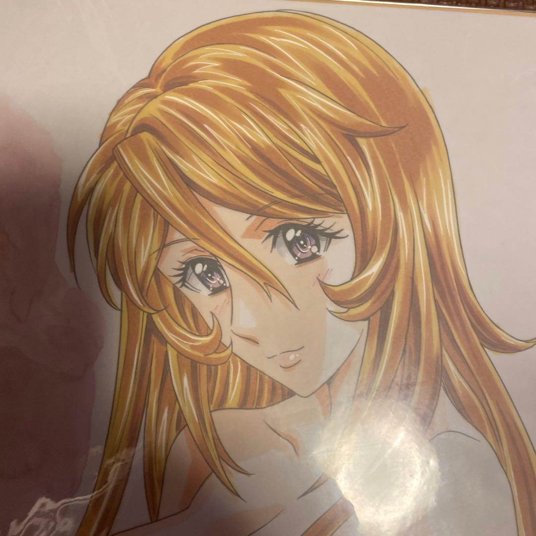 かわらじま晃直筆イラストサイン色紙　森雪