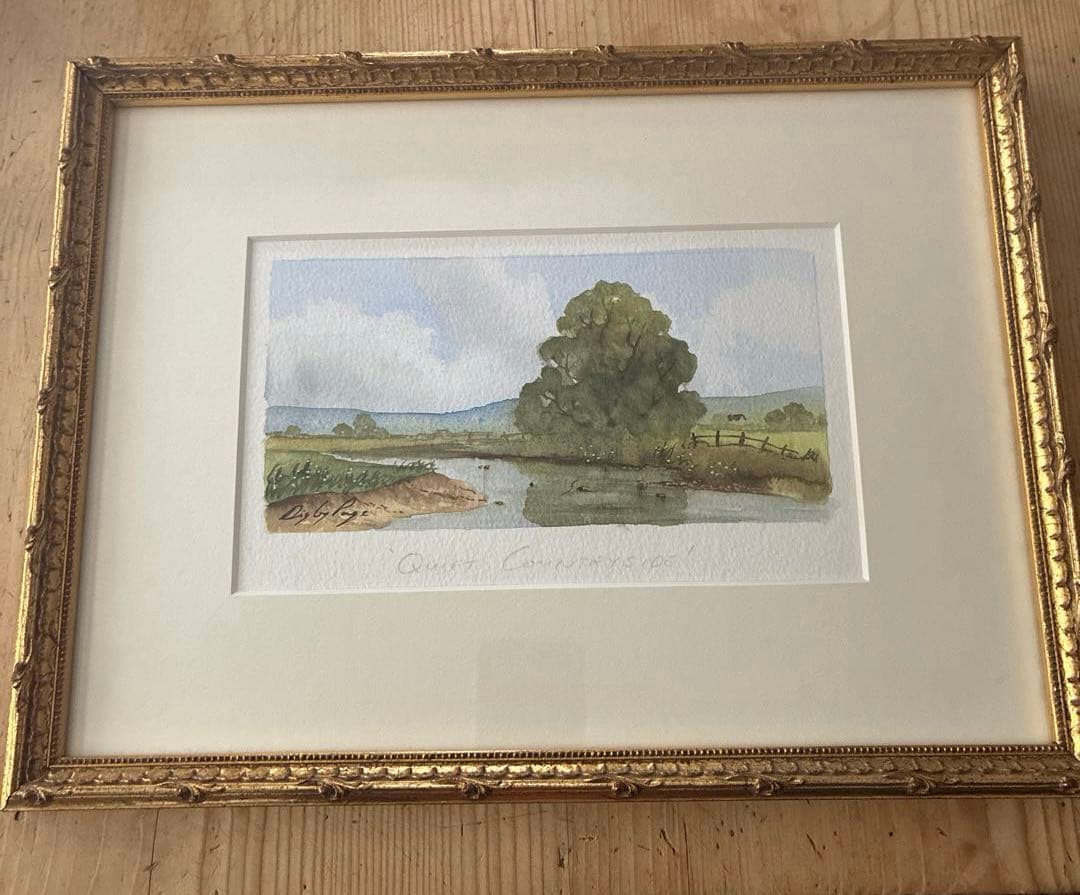 Digby Page イギリス　水彩画　Quiet country side