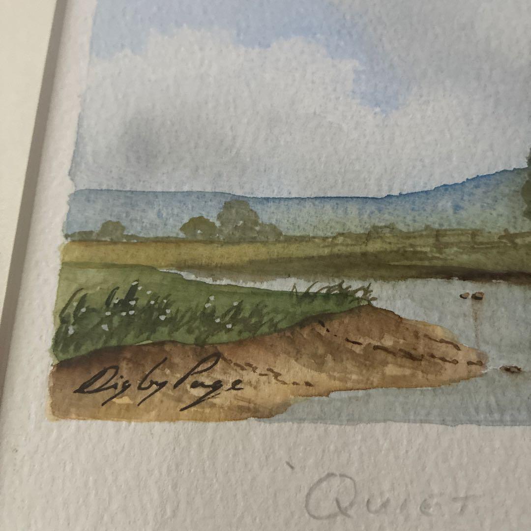 Digby Page イギリス　水彩画　Quiet country side
