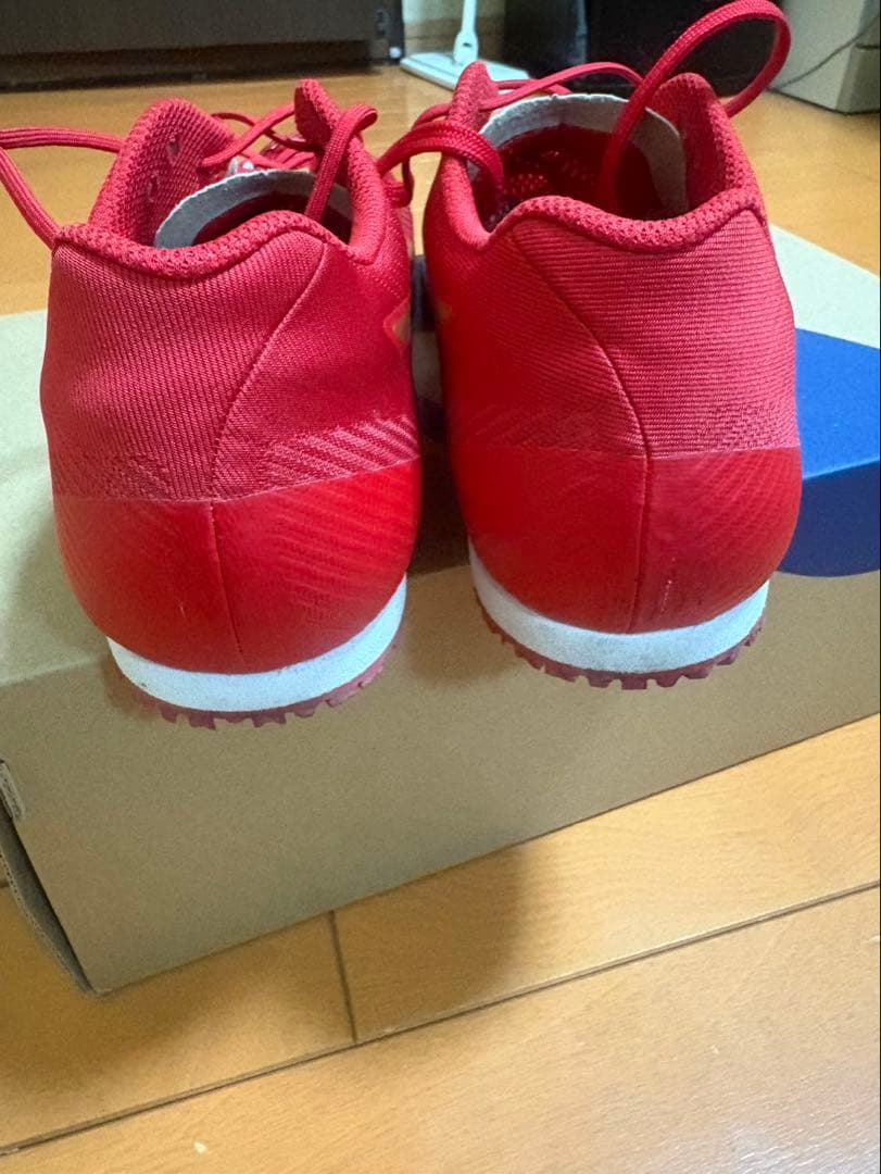 ASICS スパイクシューズ レッド/ゴールド 専用袋付き 27cm
