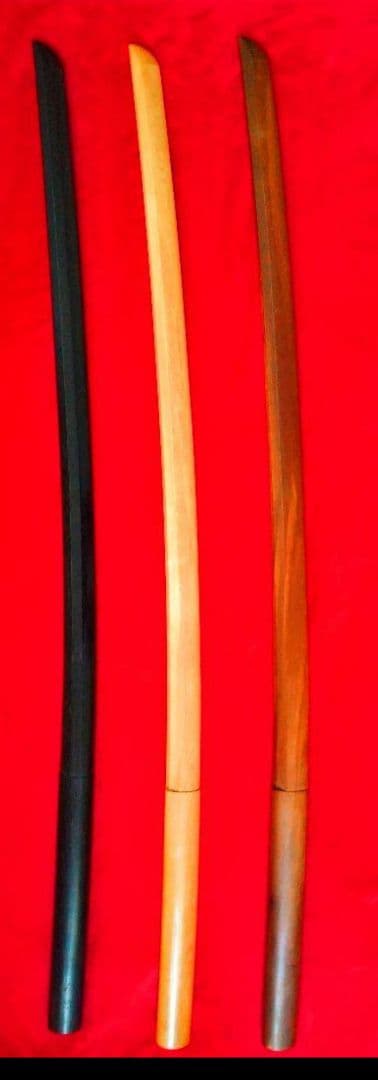 【都城 荒牧木刀】稀少国産材 高級木刀 縞黒檀 枇杷 スヌケ 太刀３本セット