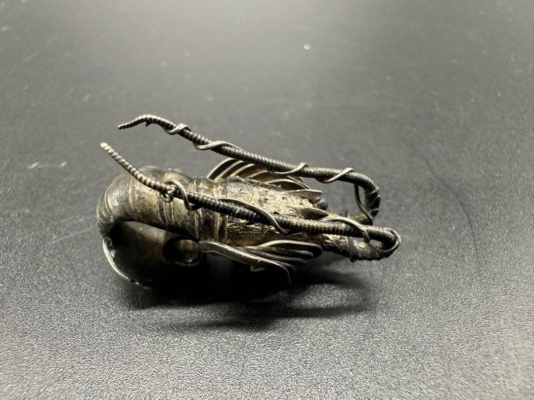金工美術　純銀製　伊勢海老　エビ　古美術骨董