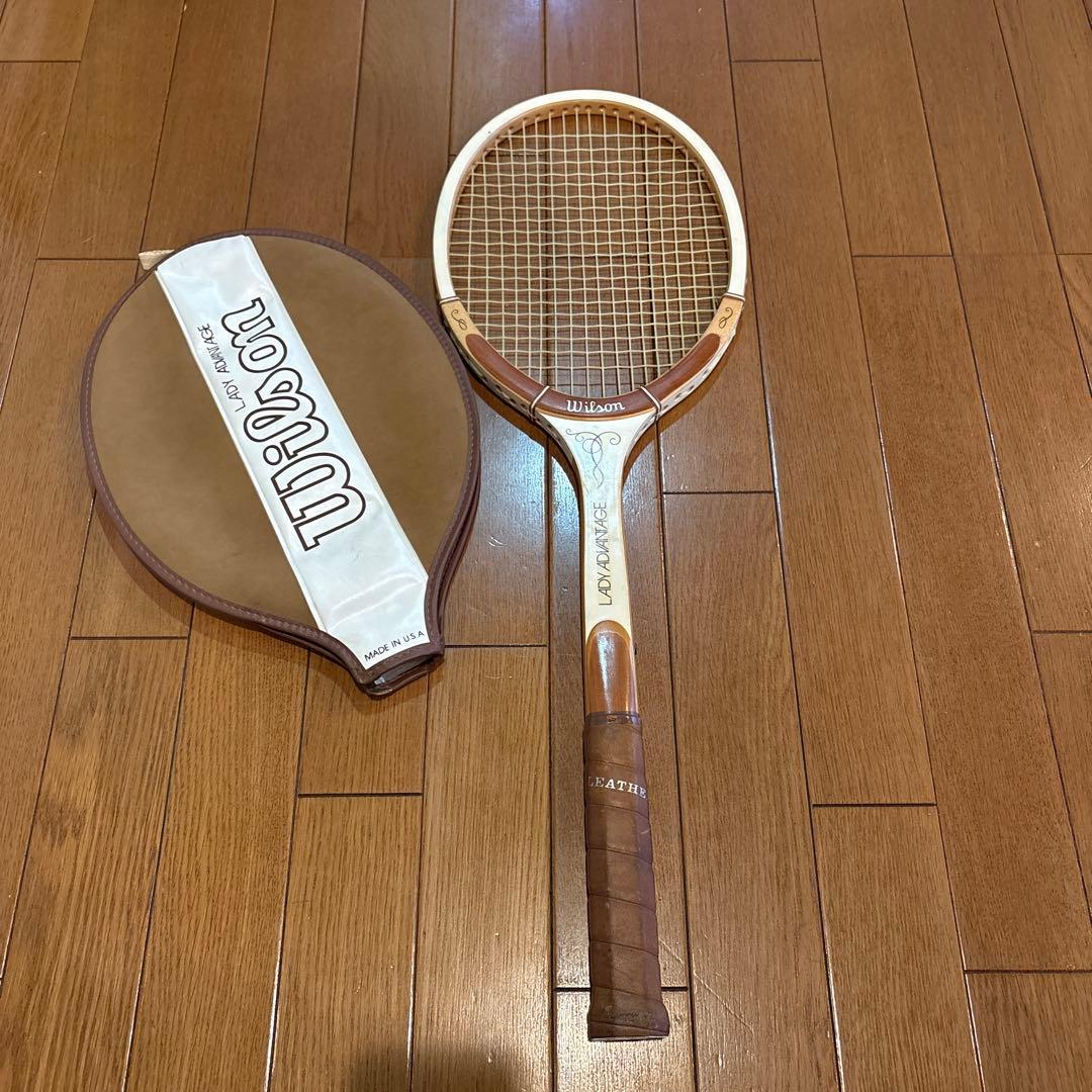 希少 木製 Wilson テニスラケット ケース付き