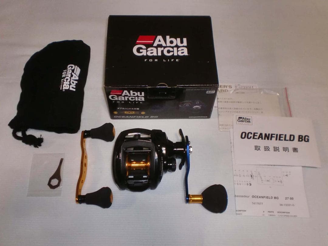 Ａｂｕ　オーシャンフィールドＢＧ［右巻］スペアハンドル付　新品（※箱折り目有り）