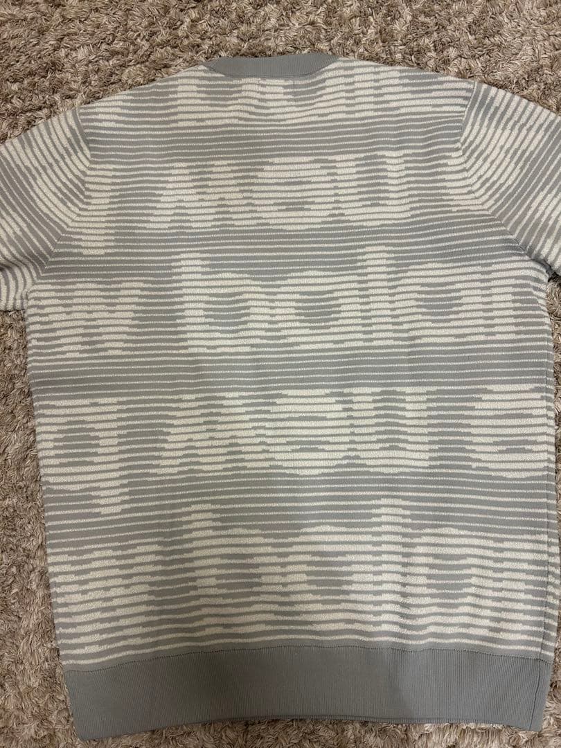 new balance ゴルフ セーター グレー ストライプ