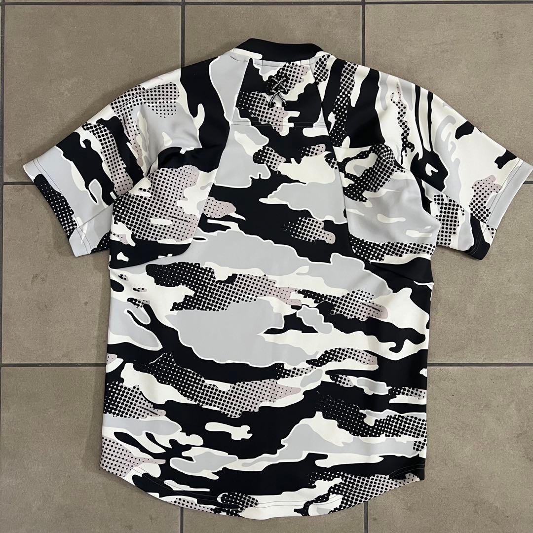 Russeluno ラッセルノ　モックネック　ダンボールニット　半袖シャツ　迷彩