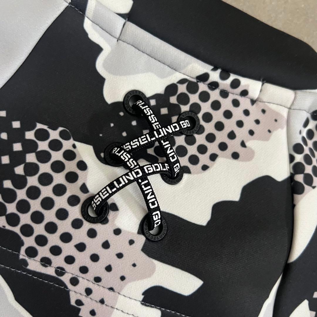 Russeluno ラッセルノ　モックネック　ダンボールニット　半袖シャツ　迷彩