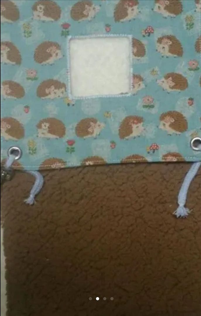 モモンガハウス(おすましハリネズミ柄)ボア茶   冬仕様  1900円