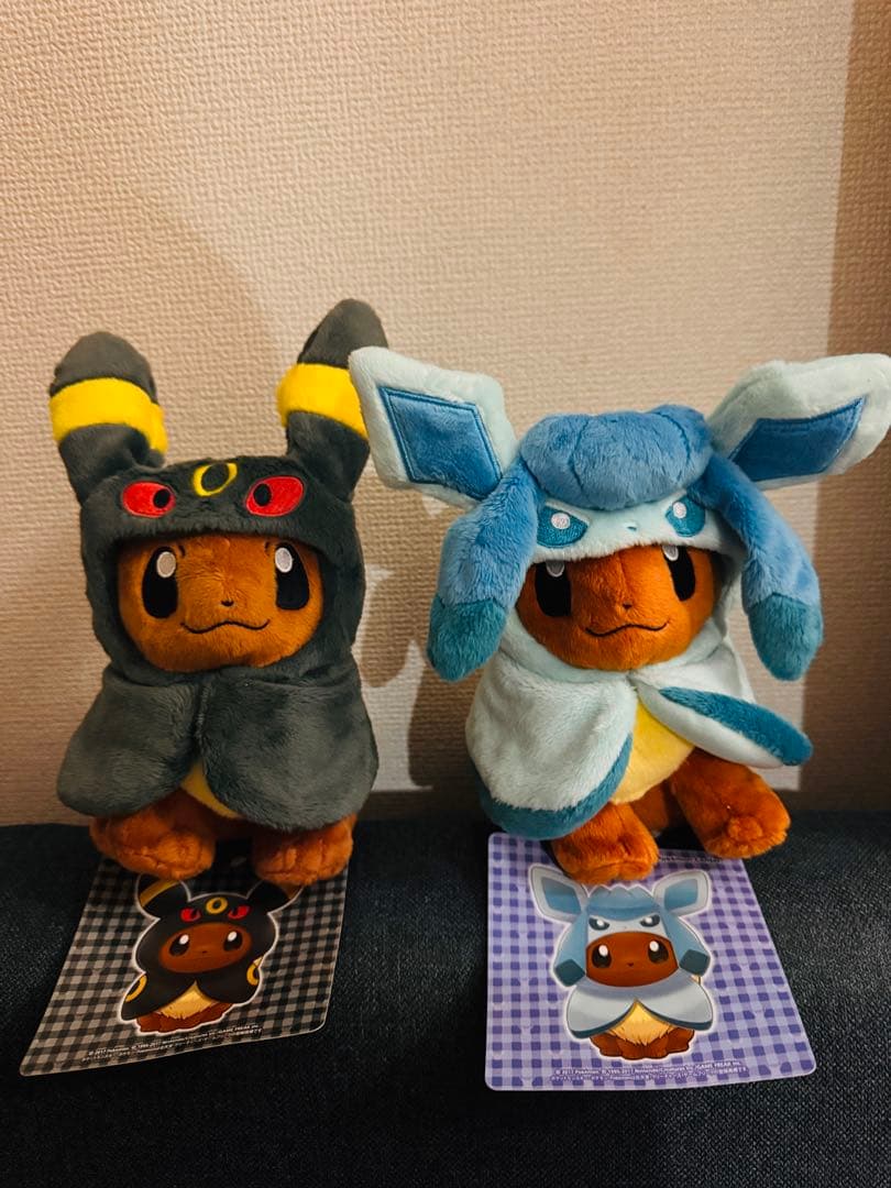 イーブイ ポンチョ ぬいぐるみセット　ブラッキー　グレイシア　ポケモンセンター