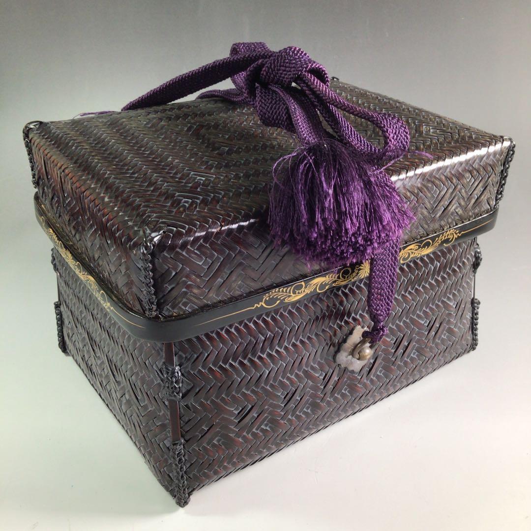 Ｒ１１６　御所籠　『和田鱗司作』『野点用』『茶器揃』『茶籠』　共箱　茶道具