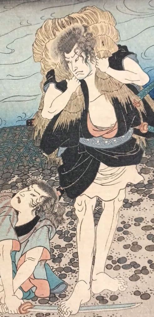 浮世絵版画、東海道五十三對（藤川) 歌川国芳画、弘化2年～3年（1845頃)出版