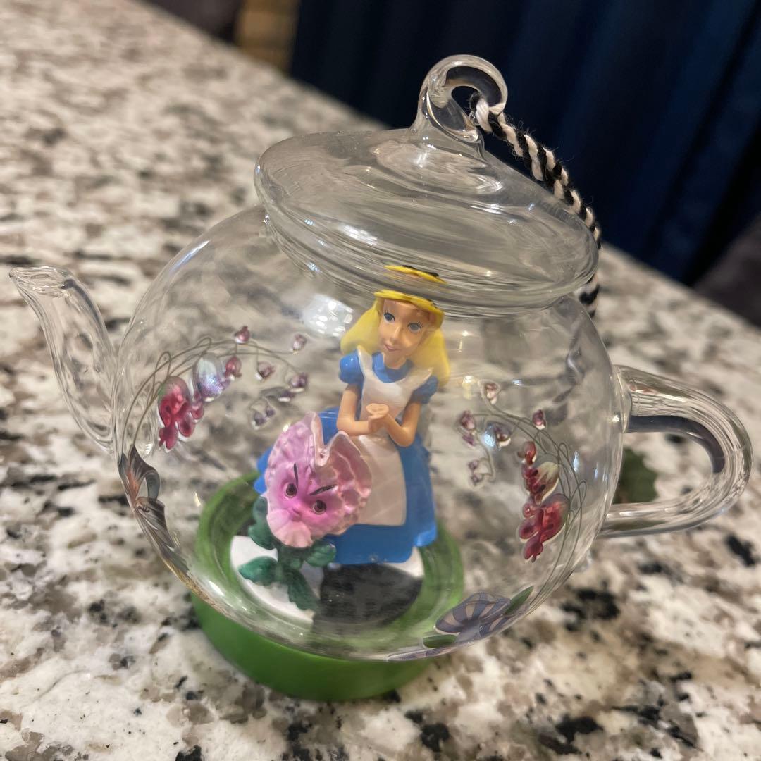 海外ディズニー購入　不思議の国のアリス ティーポット クリスマス オーナメント