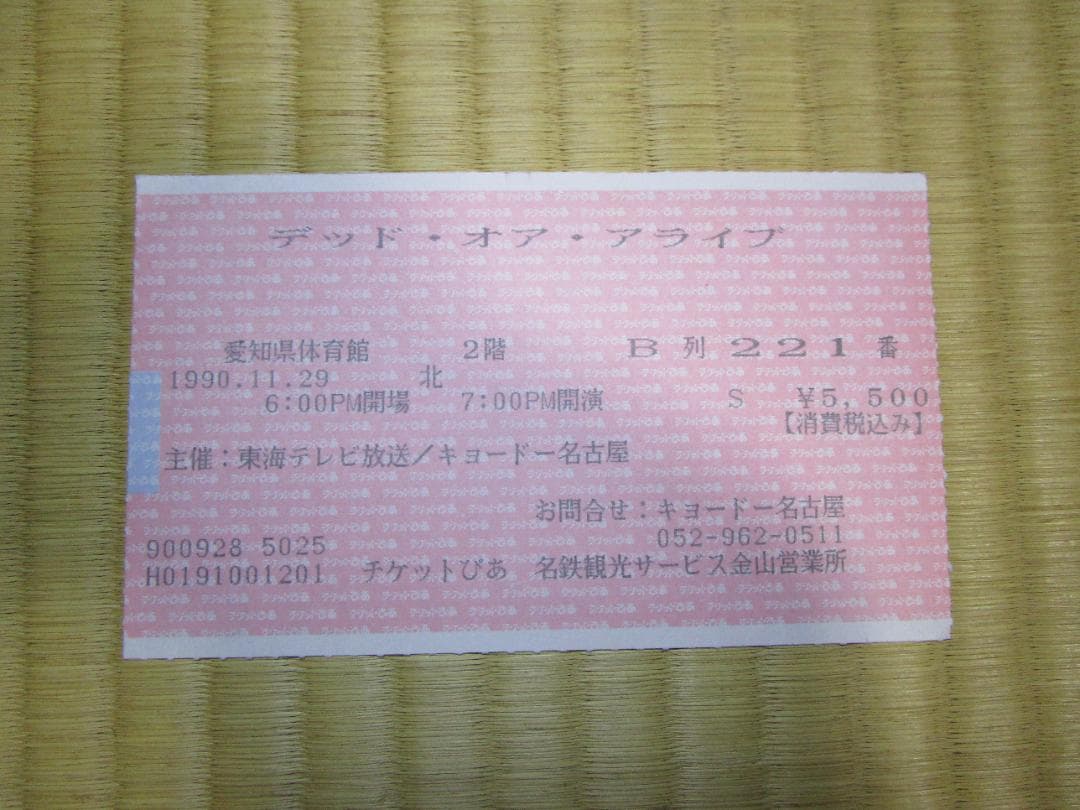 デッド・オア・アライブ 来日 コンサートチケット 半券