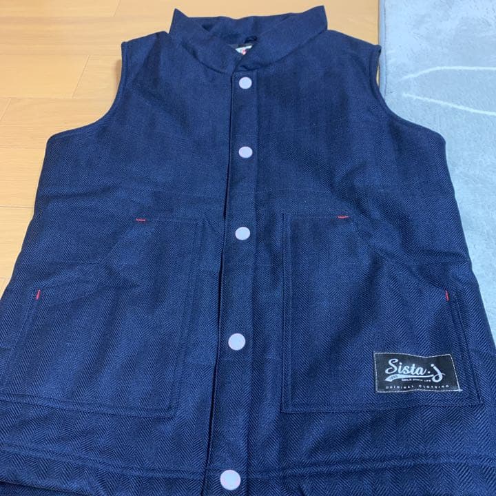 美品★SISTA.J★スノボウェア★ベスト★セット★チェック★ネイビー★Sサイズ