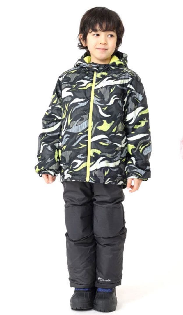 Columbia 子ども用迷彩ジャケット ブラック/イエロー