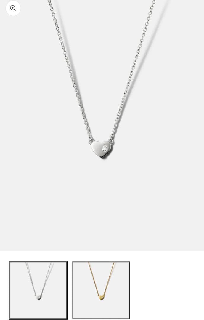 GODONLYKNOWS　ハートネックレス　シルバー　Мサイズ