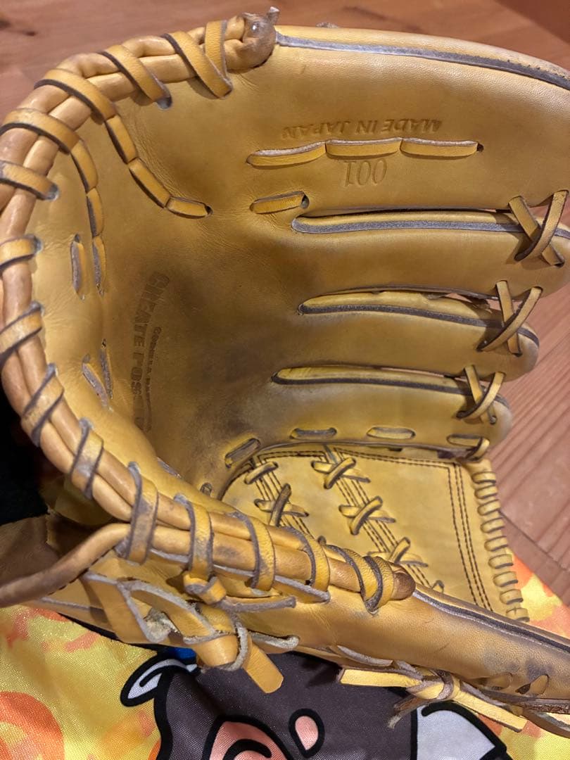 GORILLAJIRUSHI 硬式グローブ イエロー　ゴリラ印　左利き