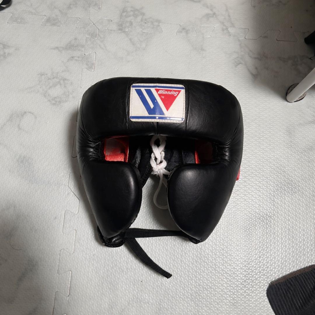 Winning ボクシング ヘッドギア 黒/赤 Mサイズ