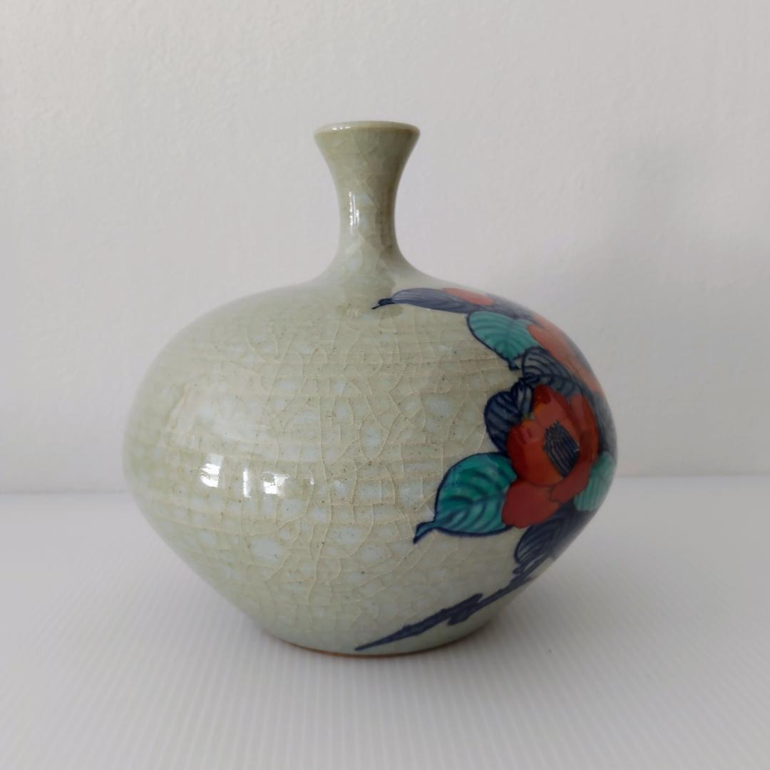 伊万里焼 鍋島 虎仙窯 臺 一輪挿し 秀樹作【未使用品】