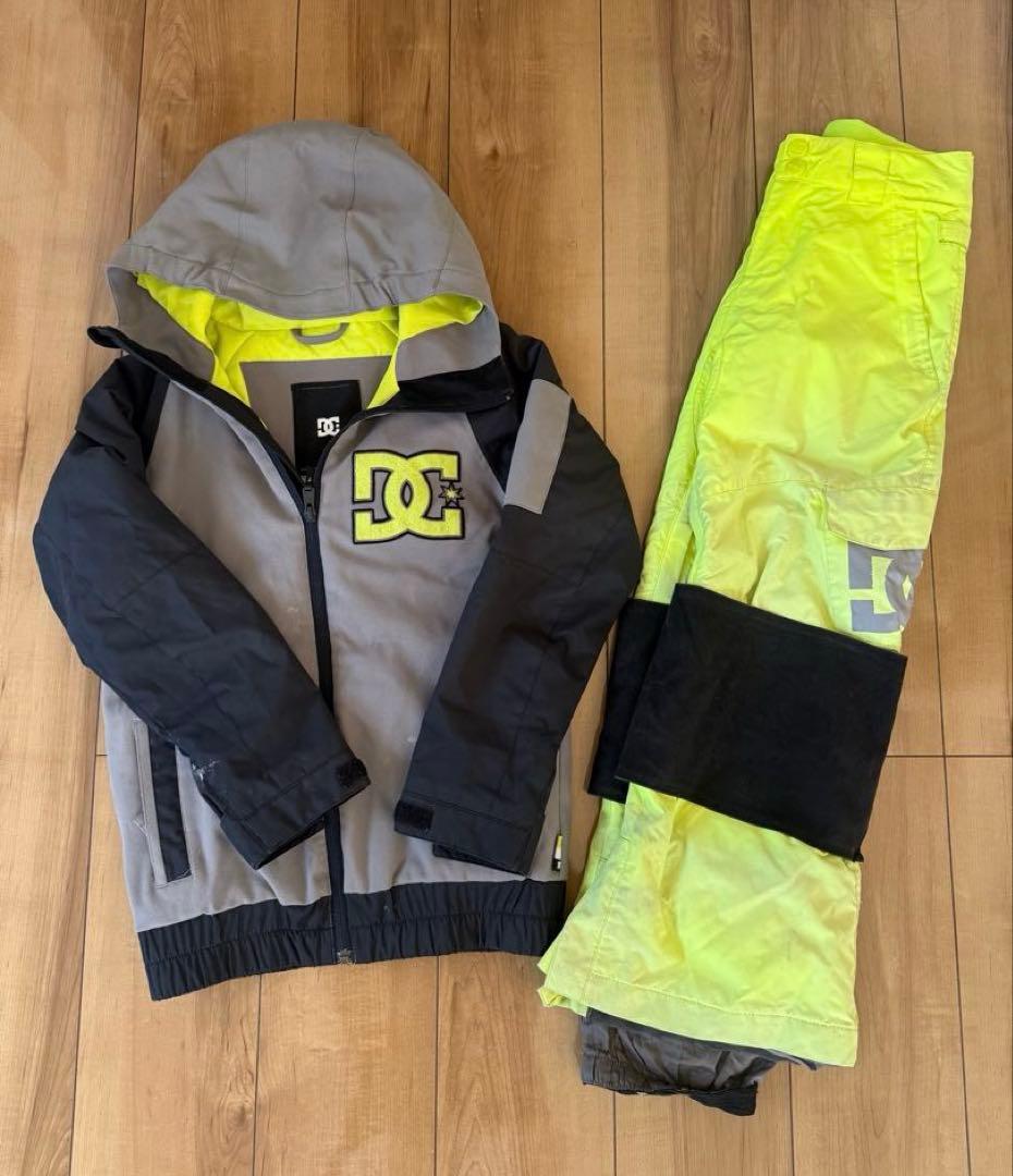 DC スノーボードウェア 上下セット子ども用 グレー/イエロー