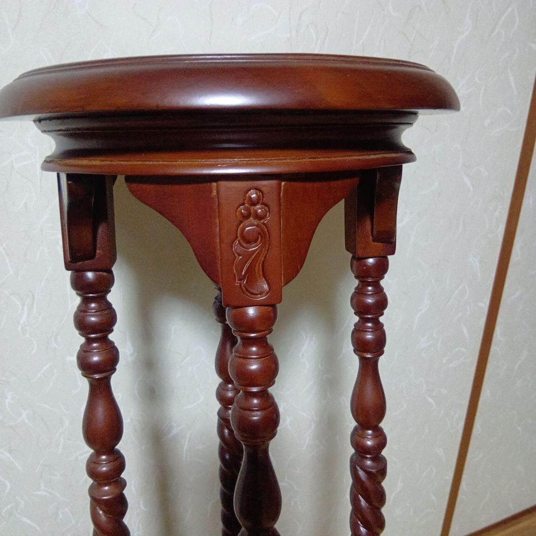 クラシック木製花台 ダークブラウン