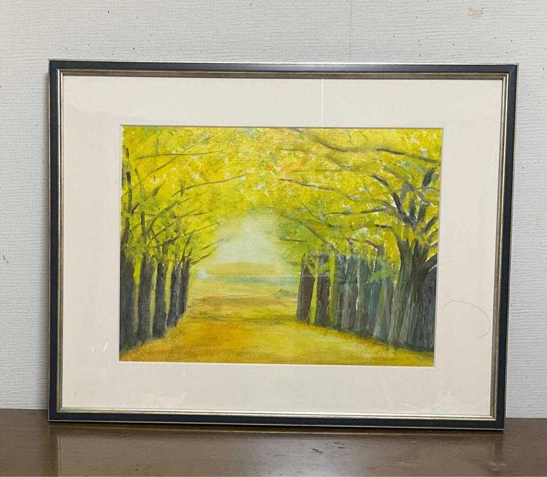 油彩画　「　秋　色　」　原画　額付