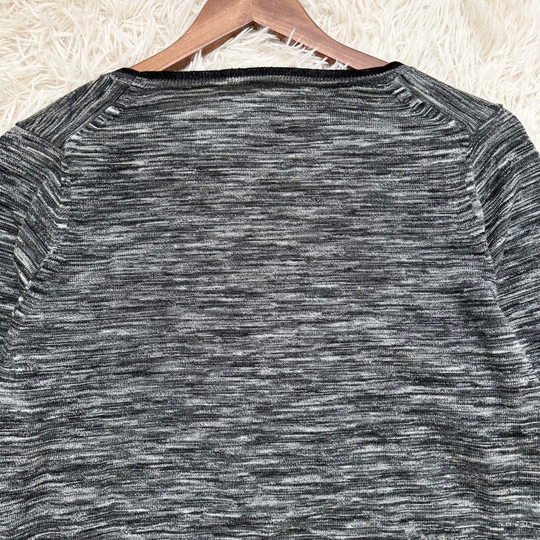 マークアンドロナ スカル柄 薄手ニット グレー 霜降り XL ゴルフウェア