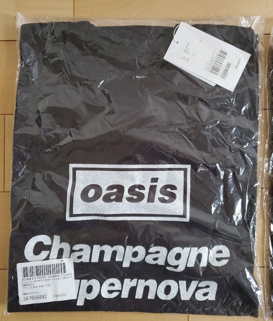 【新品】オアシス×アダムエロペ歌詞Tシャツ半袖L3枚セット第1段デザイン