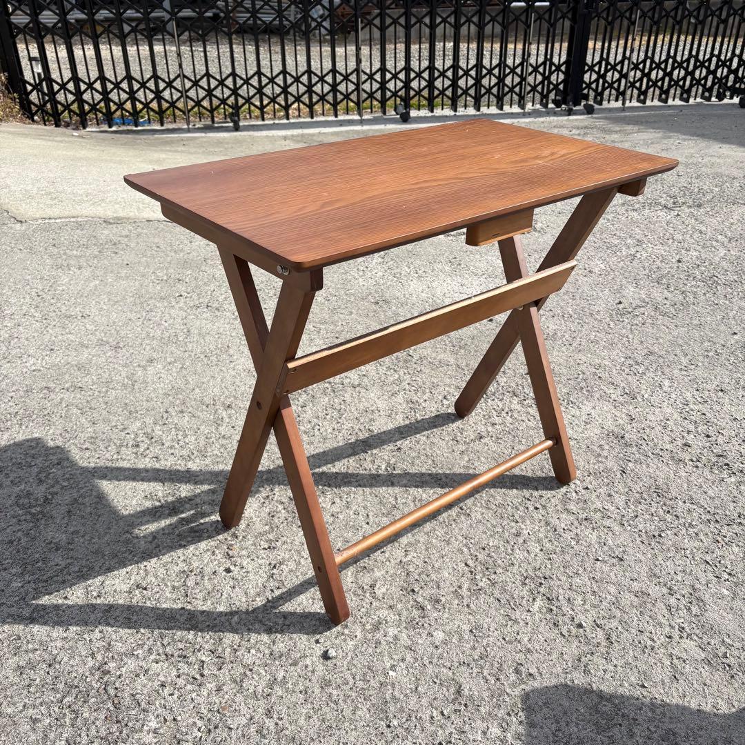 北欧レトロ オーヤマ 木製 折りたたみテーブル 折りたたみチェア セット 古家具