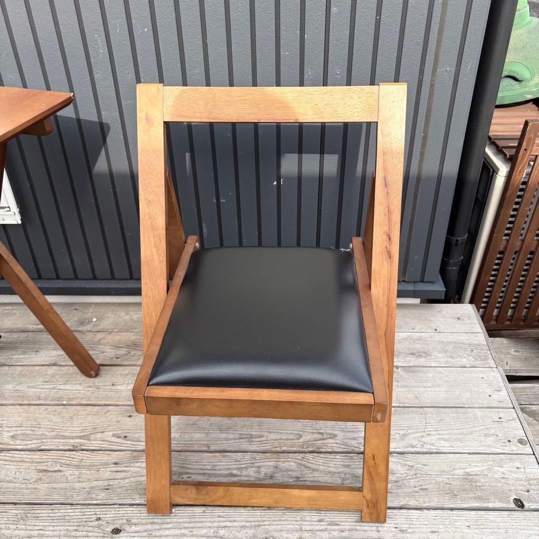 北欧レトロ オーヤマ 木製 折りたたみテーブル 折りたたみチェア セット 古家具