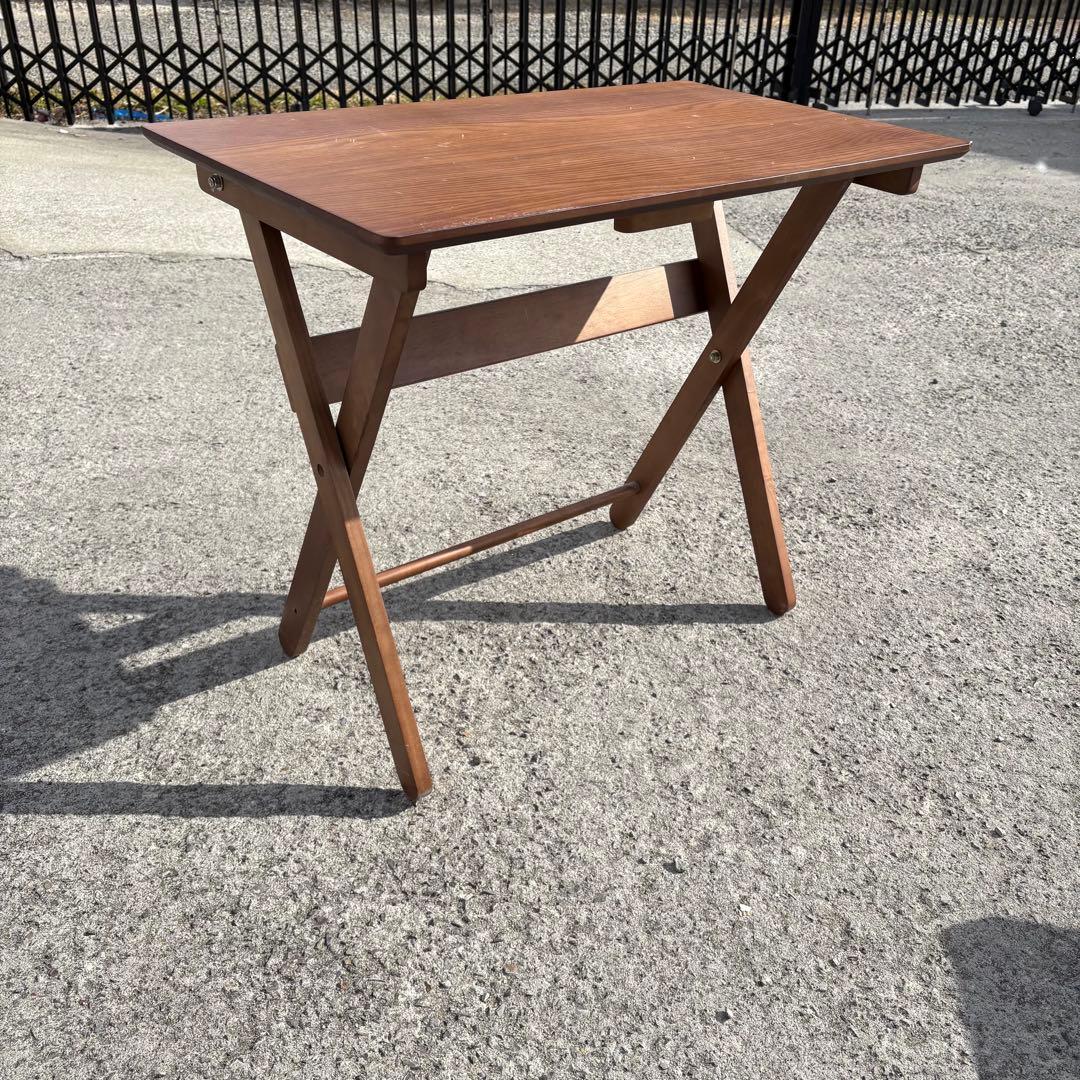 北欧レトロ オーヤマ 木製 折りたたみテーブル 折りたたみチェア セット 古家具