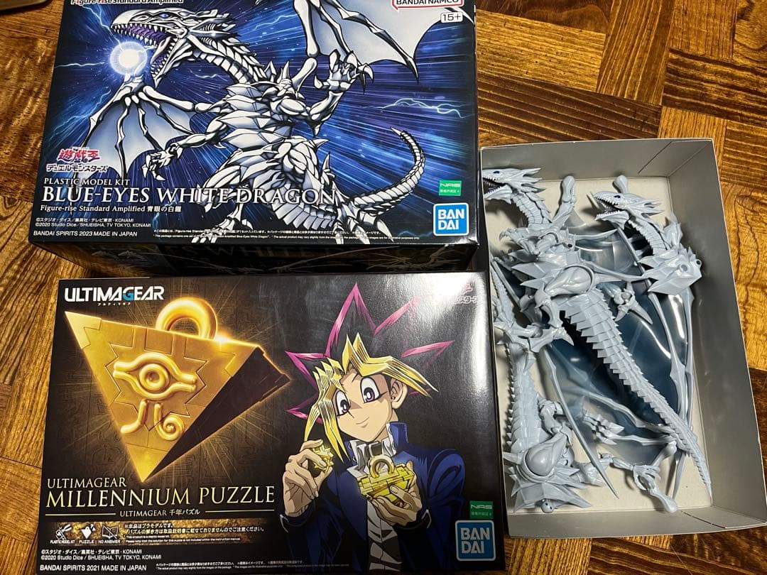 遊戯王　プラモ　まとめ売り　千年パズル　青眼の白龍　ジャンク　ブルーアイズ3体