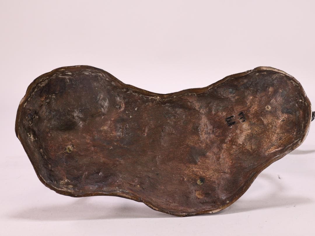 BK198　時代金工　古銅製　大名馬　置物　床飾　ブロンズ像　家紋　武田菱