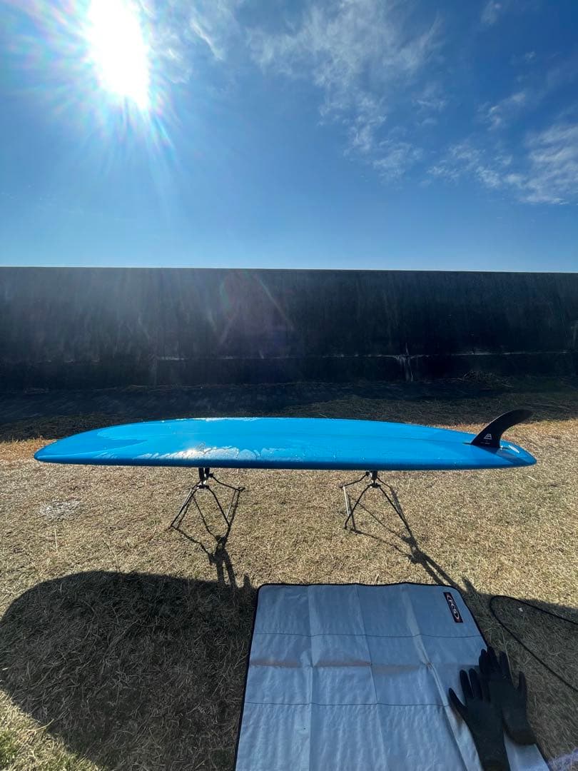 サーフボード　 青ロングボード 1フィン 良好　10ft ノーズライティング可能